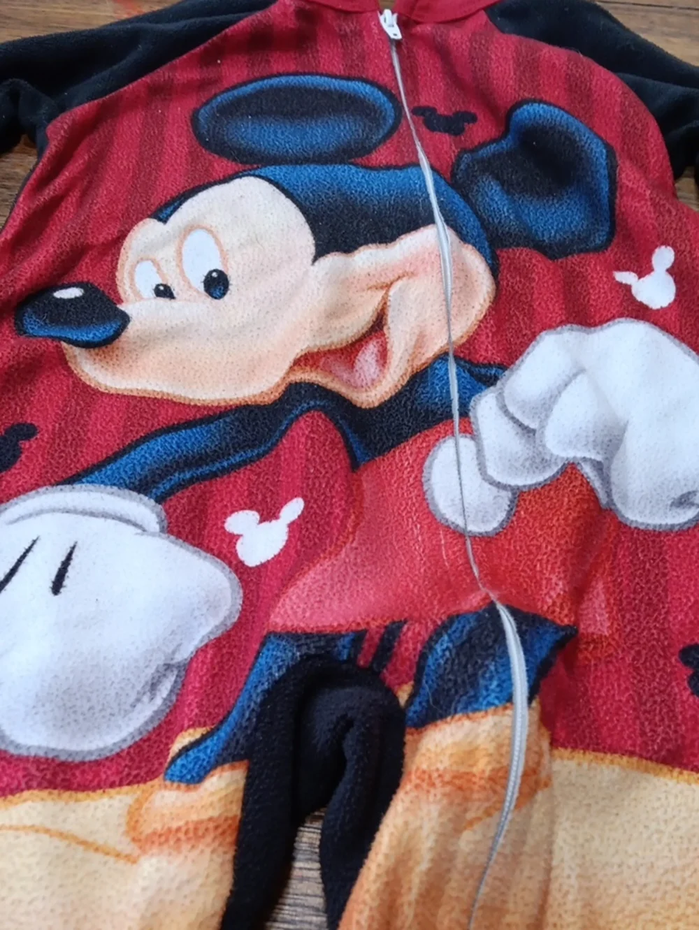 Mickey Mouse Red & Black Fleece Kids One-Piece